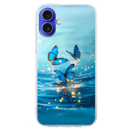 For iPhone 16 Plus Case Pattern Printing Shockproof Soft TPU Phone Cover