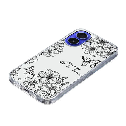 For iPhone 16 Plus Case Pattern Printing Shockproof Soft TPU Phone Cover