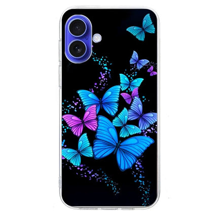For iPhone 16 Plus Case Pattern Printing Shockproof Soft TPU Phone Cover