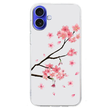 For iPhone 16 Plus Case Pattern Printing Shockproof Soft TPU Phone Cover