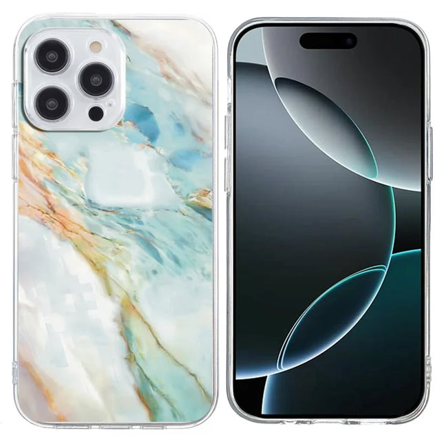 For iPhone 16 Pro Case Pattern Printing Shockproof Soft TPU Phone Cover - Oil Painting Marble