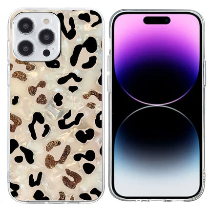 For iPhone 15 Pro Max Case Pattern Printing Shockproof Soft TPU Phone Cover - Leopard Print