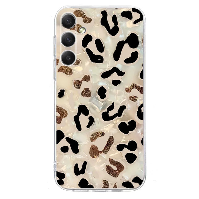 For Samsung Galaxy A54 5G Case Pattern Printing Shockproof Soft TPU Phone Cover - Leopard Print