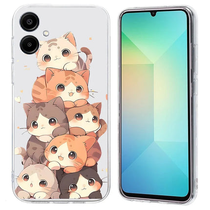 For Samsung Galaxy A06 Case Pattern Printing Shockproof Soft TPU Phone Cover - Multiple Kittens