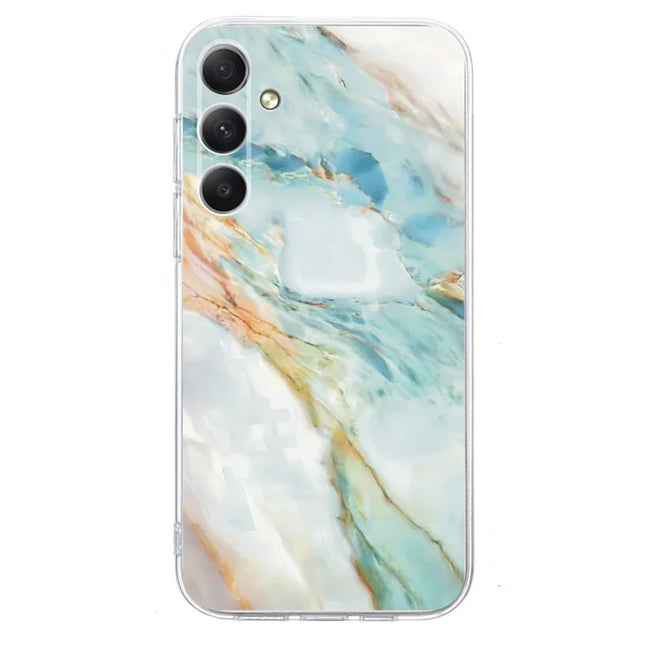 For Samsung Galaxy A55 5G Case Pattern Printing Shockproof Soft TPU Phone Cover - Oil Painting Marble