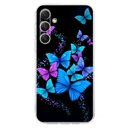 For Samsung Galaxy A55 5G Case Pattern Printing Shockproof Soft TPU Phone Cover - Colorful Butterflies