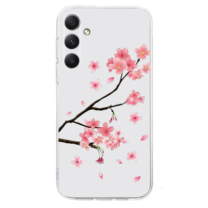 For Samsung Galaxy A55 5G Case Pattern Printing Shockproof Soft TPU Phone Cover - Plum Blossom