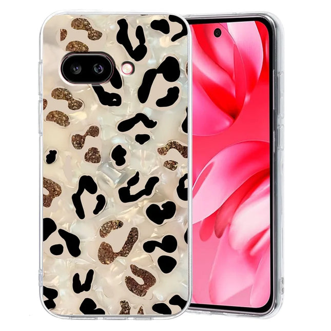 For Google Pixel 9a Case Pattern Printing Shockproof Soft TPU Phone Cover - Leopard Print