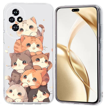 For Honor 200 Pro 5G Case Pattern Printing Shockproof Soft TPU Phone Cover - Multiple Kittens