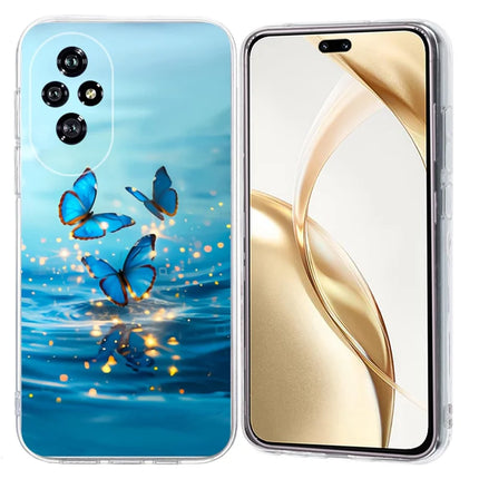 For Honor 200 Pro 5G Case Pattern Printing Shockproof Soft TPU Phone Cover - Blue Butterfly