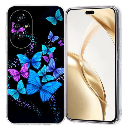 For Honor 200 Pro 5G Case Pattern Printing Shockproof Soft TPU Phone Cover - Colorful Butterflies