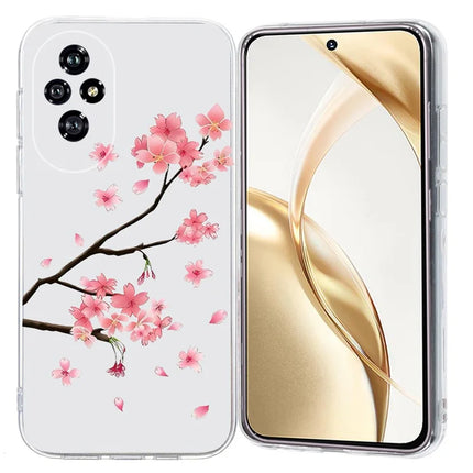 For Honor 200 5G Case Pattern Printing Shockproof Soft TPU Phone Cover - Plum Blossom
