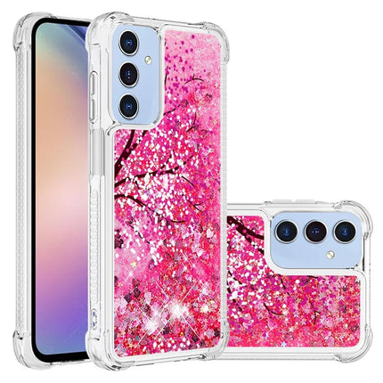 For Samsung Galaxy A16 5G / Galaxy A16 4G TPU Case with Quicksand and Pattern Printed - Cherry Blossom