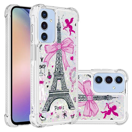 For Samsung Galaxy A16 5G / Galaxy A16 4G TPU Case with Quicksand and Pattern Printed - Mirror / Tower