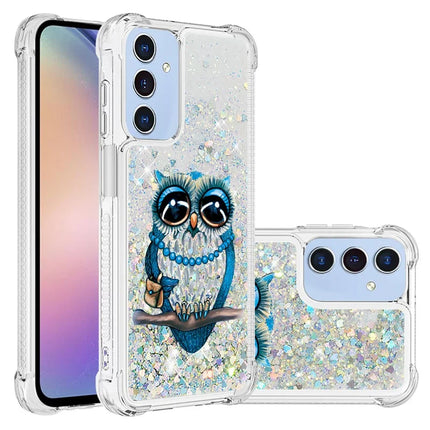 For Samsung Galaxy A16 5G / Galaxy A16 4G TPU Case with Quicksand and Pattern Printed - Owl