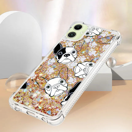 For Samsung Galaxy A06 TPU Case with Quicksand and Pattern Printed