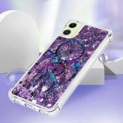 For Samsung Galaxy A06 TPU Case with Quicksand and Pattern Printed