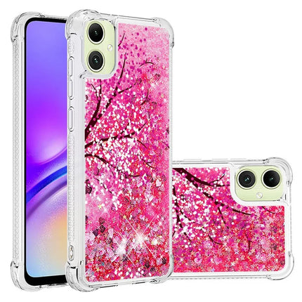 For Samsung Galaxy A06 TPU Case with Quicksand and Pattern Printed - Cherry Blossom
