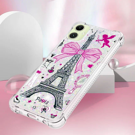For Samsung Galaxy A06 TPU Case with Quicksand and Pattern Printed