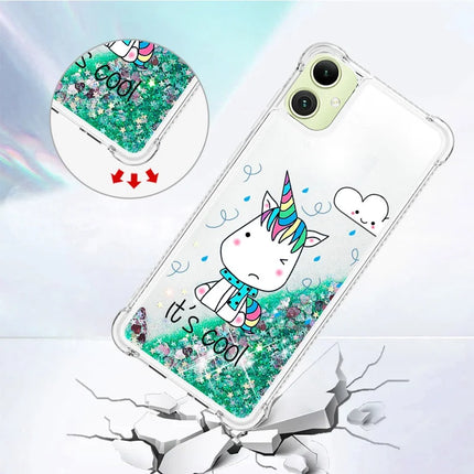 For Samsung Galaxy A06 TPU Case with Quicksand and Pattern Printed
