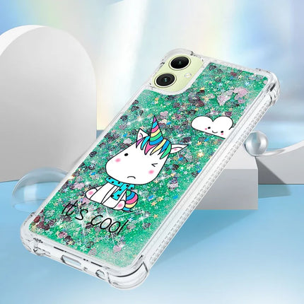 For Samsung Galaxy A06 TPU Case with Quicksand and Pattern Printed