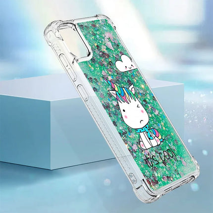 For Samsung Galaxy A06 TPU Case with Quicksand and Pattern Printed