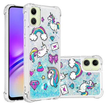 For Samsung Galaxy A06 TPU Case with Quicksand and Pattern Printed - Horse and Diamond