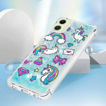 For Samsung Galaxy A06 TPU Case with Quicksand and Pattern Printed
