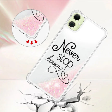 For Samsung Galaxy A06 TPU Case with Quicksand and Pattern Printed