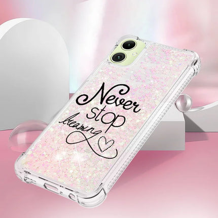 For Samsung Galaxy A06 TPU Case with Quicksand and Pattern Printed