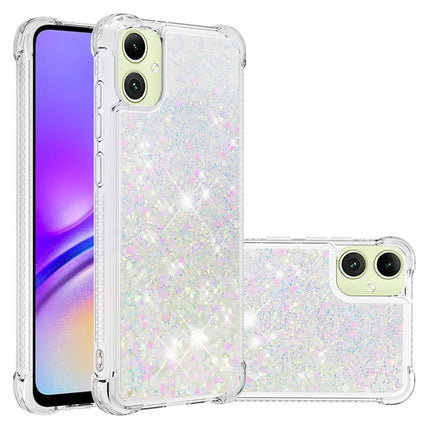 For Samsung Galaxy A06 TPU Case Glitter Quicksand Shockproof Phone Back Cover - Laser / Hearts