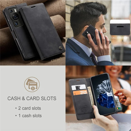 For Huawei P60 Pro Case CASEME 013 Series Card Holder Stand Leather Phone Cover