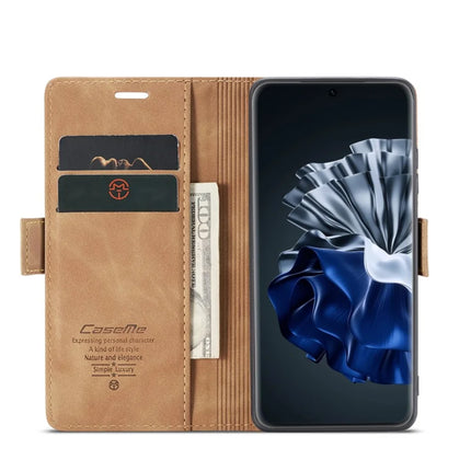 For Huawei P60 Pro Case CASEME 013 Series Card Holder Stand Leather Phone Cover