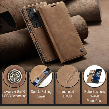 For Huawei P60 Pro Case CASEME 013 Series Card Holder Stand Leather Phone Cover