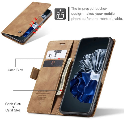 For Huawei P60 Pro Case CASEME 013 Series Card Holder Stand Leather Phone Cover