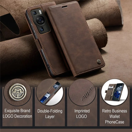 For Huawei P60 Pro Case CASEME 013 Series Card Holder Stand Leather Phone Cover