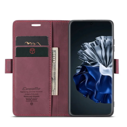 For Huawei P60 Pro Case CASEME 013 Series Card Holder Stand Leather Phone Cover