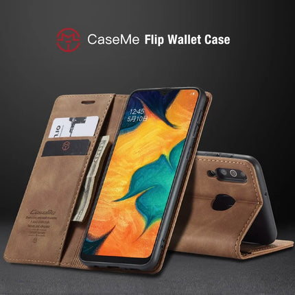 For Samsung Galaxy M30 / Galaxy A40s Case CASEME 013 Series Card Holder Stand Leather Phone Cover