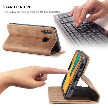 For Samsung Galaxy M30 / Galaxy A40s Case CASEME 013 Series Card Holder Stand Leather Phone Cover