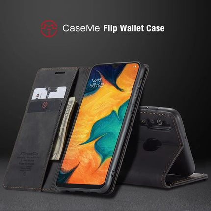 For Samsung Galaxy M30 / Galaxy A40s Case CASEME 013 Series Card Holder Stand Leather Phone Cover