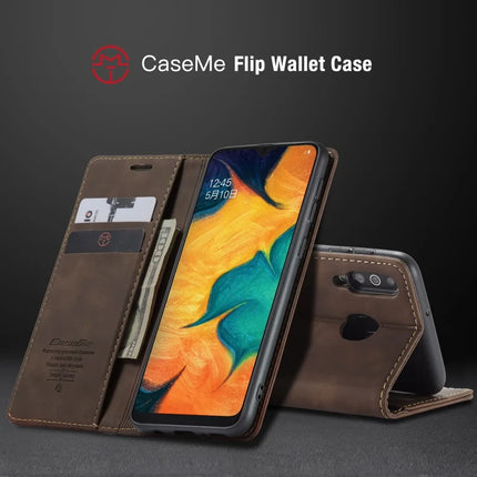 For Samsung Galaxy M30 / Galaxy A40s Case CASEME 013 Series Card Holder Stand Leather Phone Cover
