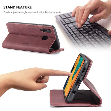 For Samsung Galaxy M30 / Galaxy A40s Case CASEME 013 Series Card Holder Stand Leather Phone Cover