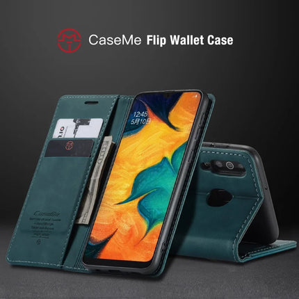 For Samsung Galaxy M30 / Galaxy A40s Case CASEME 013 Series Card Holder Stand Leather Phone Cover