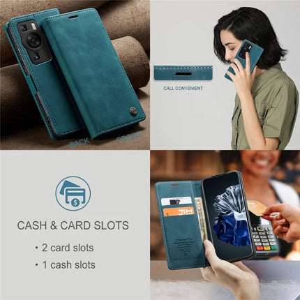 For Huawei P60 Case CASEME 013 Series Card Holder Stand Leather Phone Cover