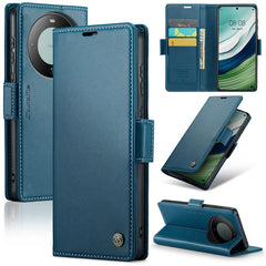For Huawei Mate 60 Case CASEME 023 Series RFID Blocking Glossy Stand Phone Cover - Blue