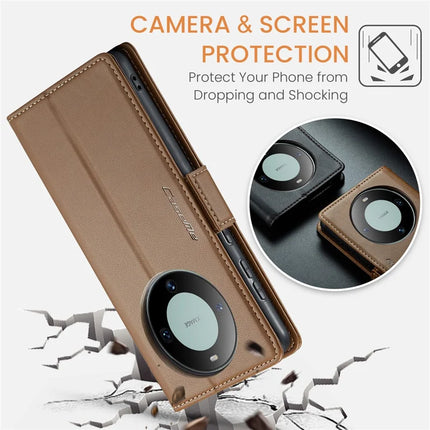For Huawei Mate 60 Case CASEME 023 Series RFID Blocking Glossy Stand Phone Cover