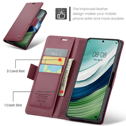 For Huawei Mate 60 Case CASEME 023 Series RFID Blocking Glossy Stand Phone Cover