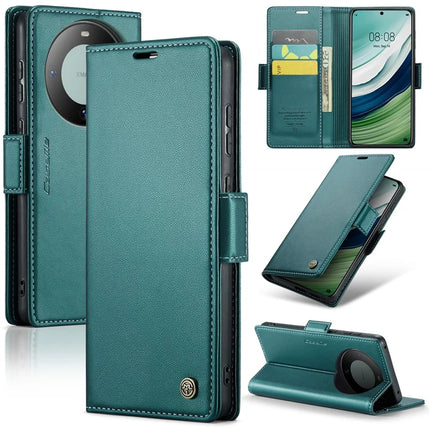 For Huawei Mate 60 Case CASEME 023 Series RFID Blocking Glossy Stand Phone Cover - Green