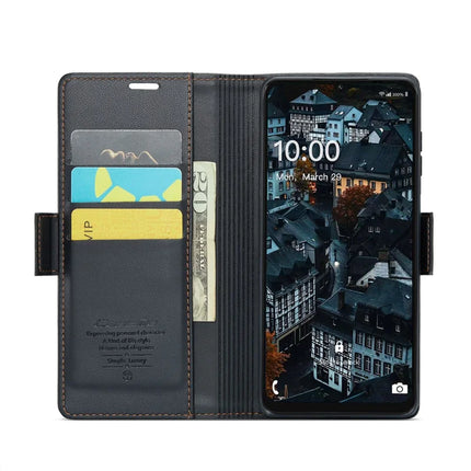 For Samsung Galaxy A06 Case CASEME 023 Series RFID Blocking Glossy Stand Phone Cover