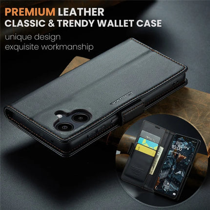 For Samsung Galaxy A06 Case CASEME 023 Series RFID Blocking Glossy Stand Phone Cover